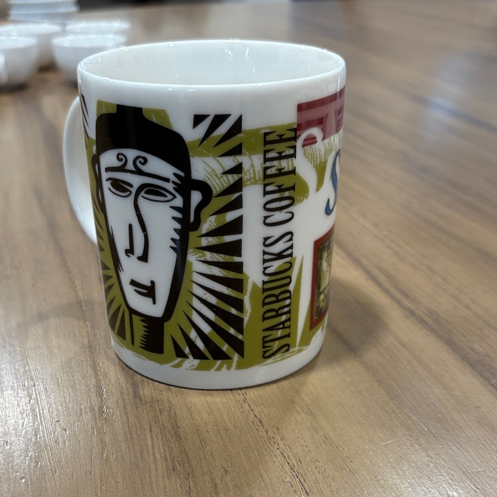 Starbucks Sulawesi Mug with Red and Gold Accents